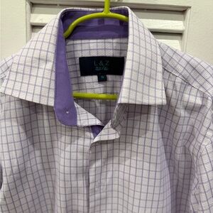 Kids Purple Checkered Button Down Shirt
